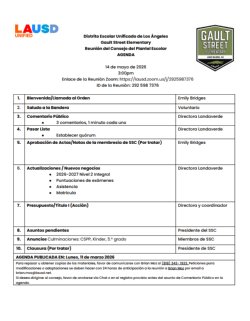 SSC Agenda - Spanish